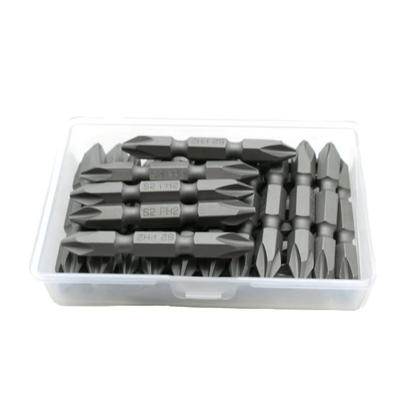 TMAX 25 pc PH2 Phillips #2 Double Ended Screwdriver Impact Ready 2 Inch Length Insert Bits Hex Shank with Quick Release Slot
