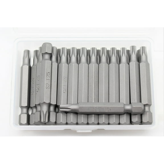 TMAX 25 pc T25 Torx Star 6 Point T-25 Screwdriver Impact Ready 2 Inch Length Insert Bits Hex Shank with Quick Release Slot