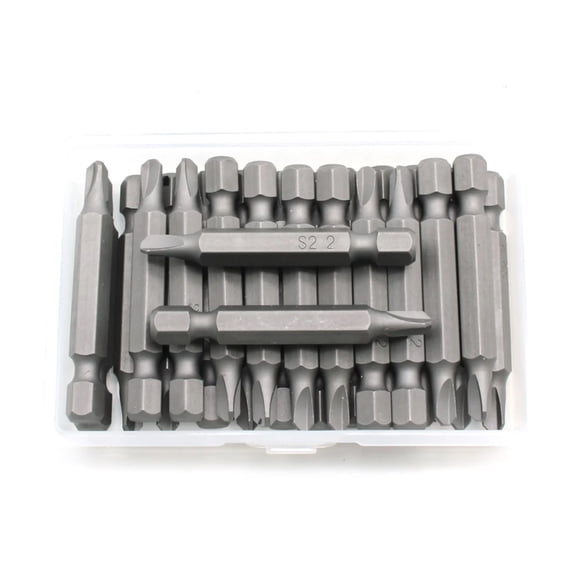 TMAX 25 pc Tri Wing #2 Triangular Slotted Y shape Screwdriver Impact Ready 2 Inch Length Insert Bits Hex Shank with Quick Release Slot