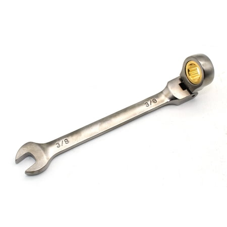 TMAX 3/8 inch Flex-Head Ratcheting Combination Wrench Set, 72-Teeth, Cr-V Constructed, Nickel Plating