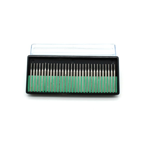 TMAX 30 pc 1 mm (1/32 Inch) Coarse Grit 80 Diamond Coated Burrs Glass Drill Bit Set with 1/8 Inch Shank for Dremel Rotary Tools