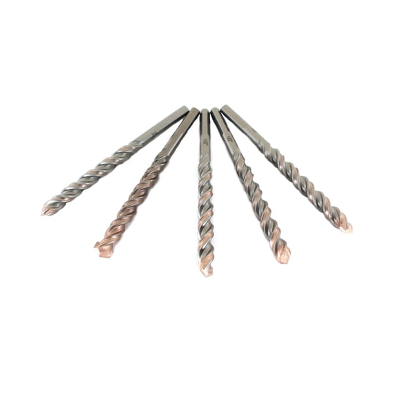 TMAX 5 pc Premium Percussion Masonry Drill Bit with 1/2 Inch Tip and 6 Inch overall length, Concrete Drill Bit for Masonry, Brick, Stone, and More