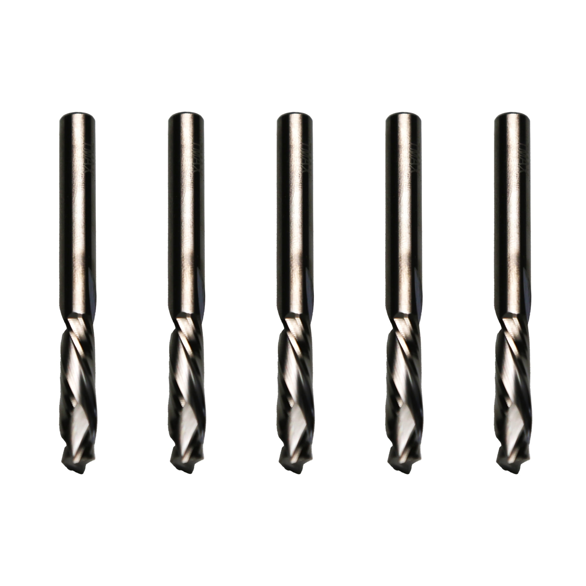 TMAX 5 pc Spiral Downcut Router Bits 1/4" Shank 1" Cutting Length Solid Carbide CNC Router Bit Set End Mills for Plunge Router Wood Carving