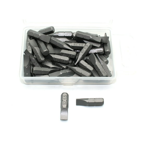 TMAX 50 pc 1/4 Inch Slotted Flat Head Screwdriver Impact Ready 1 Inch Length Insert Bits Hex Shank with Quick Release Slot
