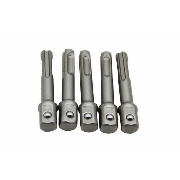 TMAX 5pc 3/8 Inch CR-V SDS Plus Socket Adapter Set for Screws, Nuts, Any Drill and Handheld Driver
