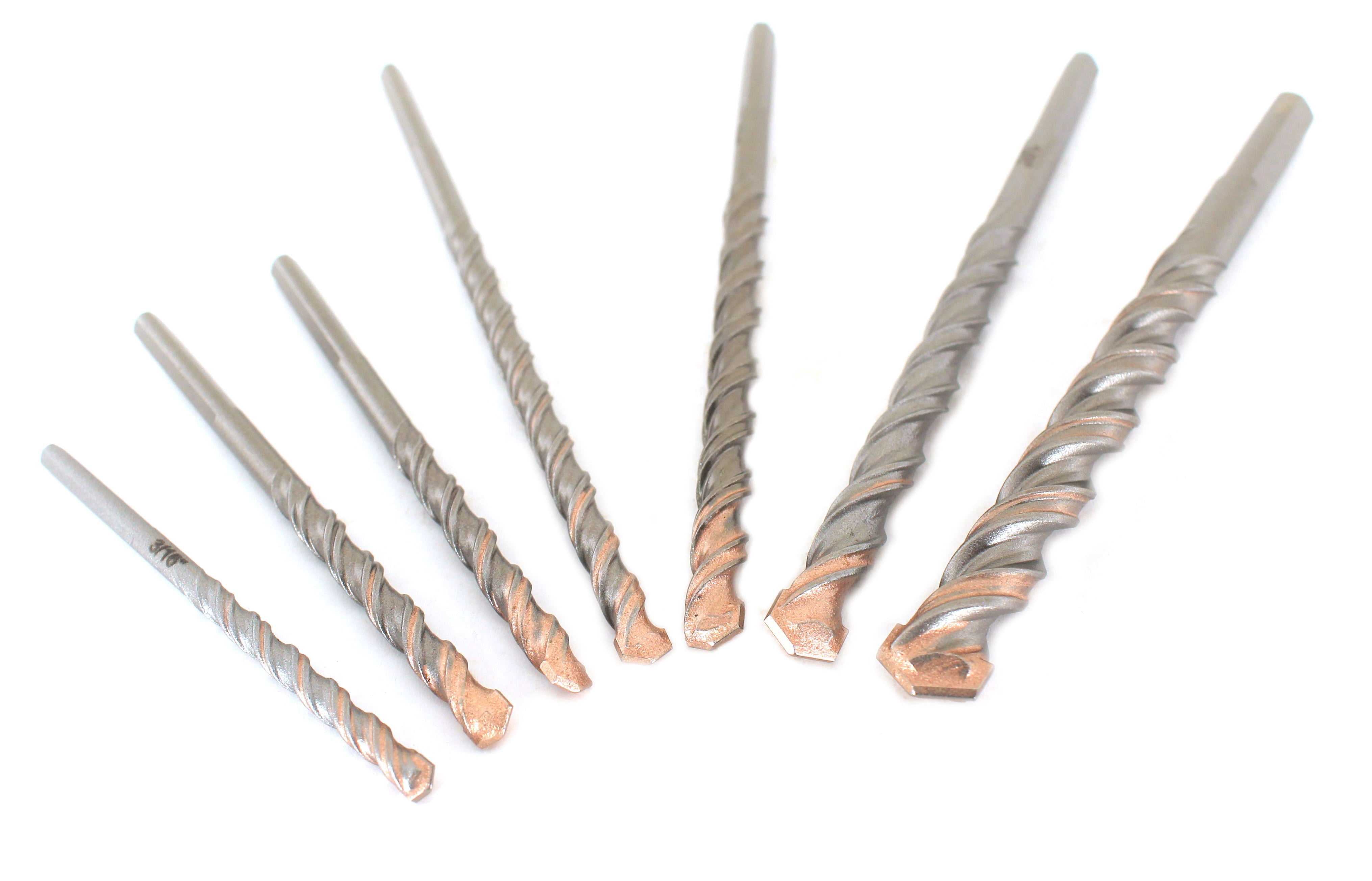TMAX 7 pc Premium Percussion Masonry Drill Bit Set , Concrete Drill Bit for Masonry, Brick, Stone, and More
