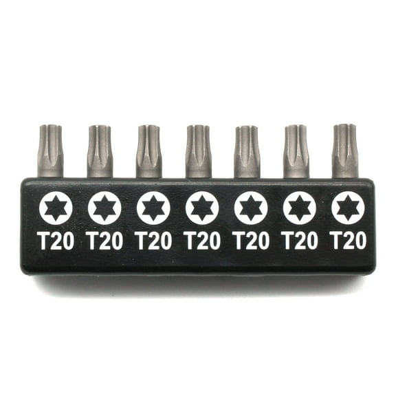 TMAX 7 pc T20 Torx Star 6 Point T-20 Screwdriver Impact Ready 1 Inch Length Insert Bits Hex Shank with Quick Release Slot