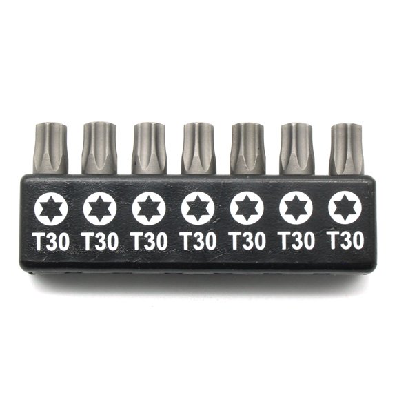 TMAX 7 pc T30 Torx Star 6 Point T-30 Screwdriver Impact Ready 1 Inch Length Insert Bits Hex Shank with Quick Release Slot