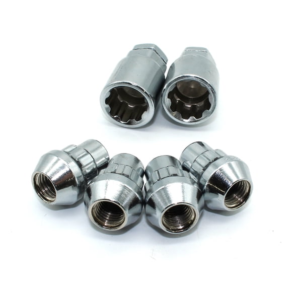 TMAX Anti Theft Wheel Lock Lugnut Key Set 12mm (15/32 Inch) x 1.50mm (1/16 Inch) Thread Size (Pack of 4 + 2 Keys)