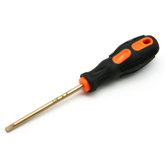 TMAX Non Sparking 1/4 Inch Flat Screwdriver, 4 Inch Working Length, Beryllium Bronze Copper Non Spark