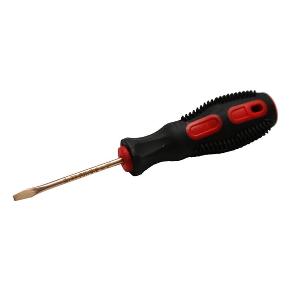 TMAX Non Sparking 1/8 Inch Flat Screwdriver, 2-3/8 Inch Working Length, Beryllium Bronze Copper Non Spark