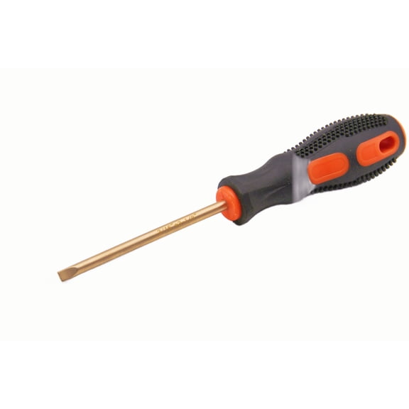 TMAX Non Sparking 3/16 Inch Flat Screwdriver, 3-1/8 Inch Working Length, Beryllium Bronze Copper Non Spark