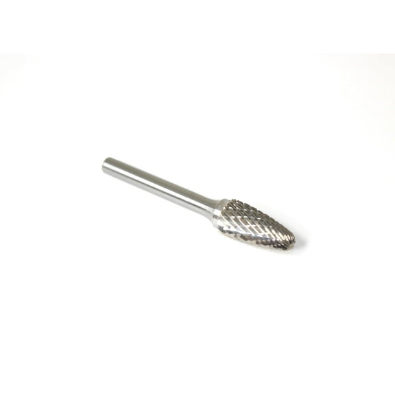 TMAX SF-5 Double Cut Carbide Rotary Burr File, 1/2Inch Head Round Tree, 1/4 Inch Diameter 2 Inch Long Shank