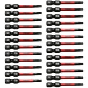 TMAX 25 Pc T15 Torx Star 6 Point T-15 Black High Torque Impact Screwdriver Insert Bits Set S2 Steel Torsion Resistant, 2" Long, 1/4" Hex Shank