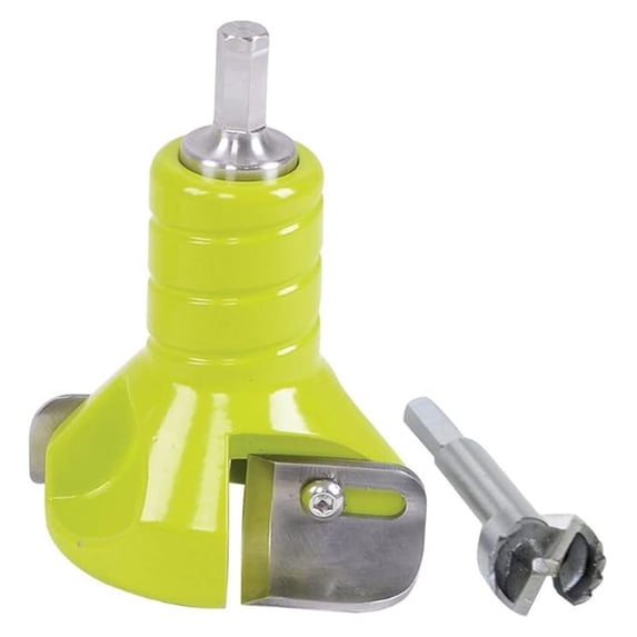 TMC-02TCFB Durable 1 Inch Powder Coated Aluminum Twin Blade Tenon Cutter with Forstner Bit for 0.50 Inch or Larger Drills, Green