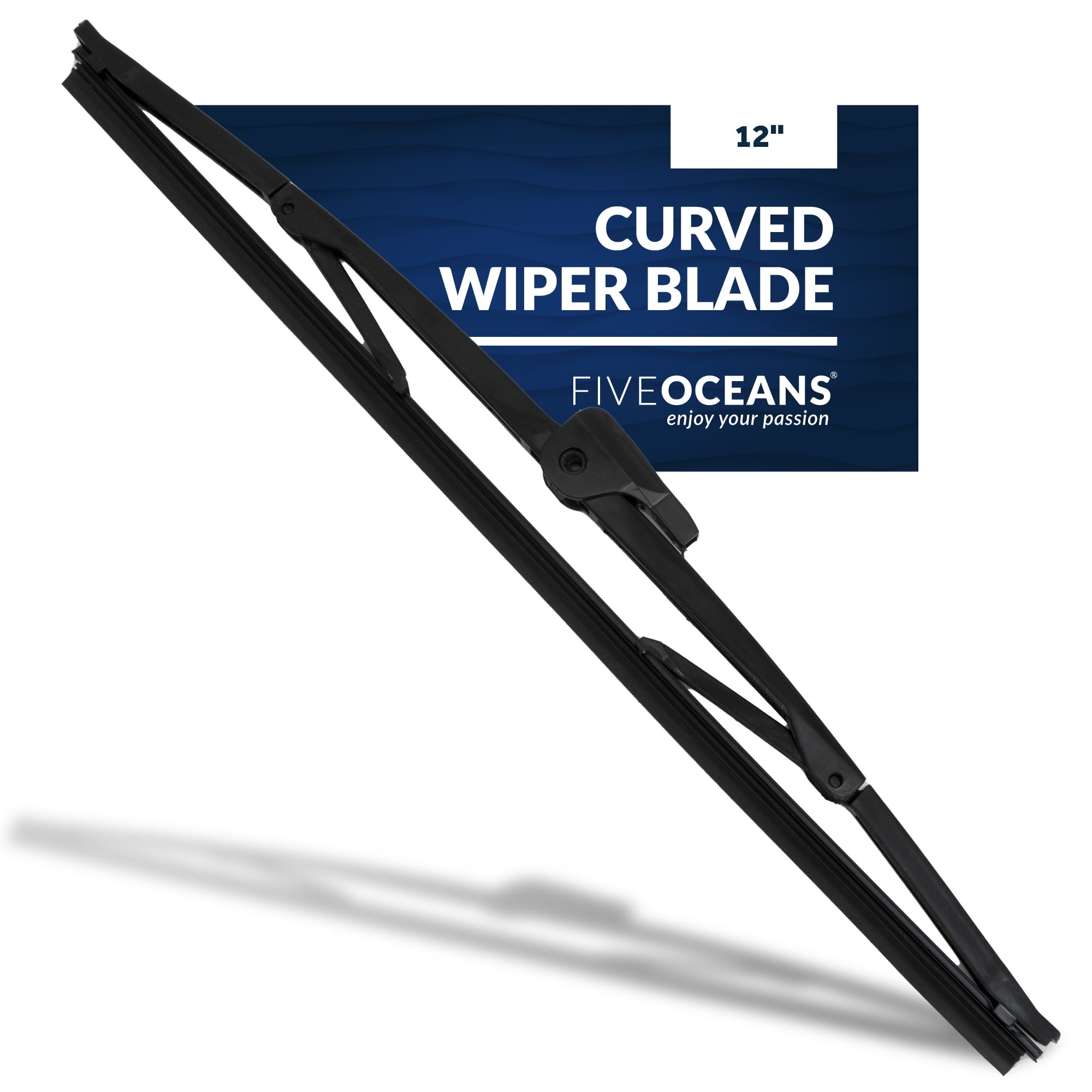 TMC Marine Curved Wiper Blade 12 inches for Boats and RVs, Five Oceans