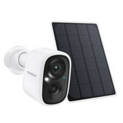 TMEZON 2K Indoor/Outdoor Security Wireless Camera,Rechargeable Solar Powered for Home Surveillance, PIR Motion Detection, Stunning Night Vision, Smart Home Supported,with Solar Panel