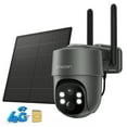 TMEZON 4G LTE Cellular Security Camera Wireless Solar Powered, 3MP WiFi Surveillance Camera with