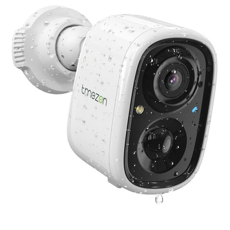 TMEZON Wireless Security Camera Outdoor WiFi Battery Rechargeable Powered 2K Camera for Home Surveillance Night Vision with AI Motion Detection, 2 Way Audio, Waterproof, SD/Cloud