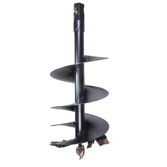 TMG Industrial 18" Post Hole Auger Bit, 48" Height, Fully Welded Cutting Disk, 5 Sharp Cutting Teeth, 2" Hex Drive, Built-In Boring Head, TMG-PAB18