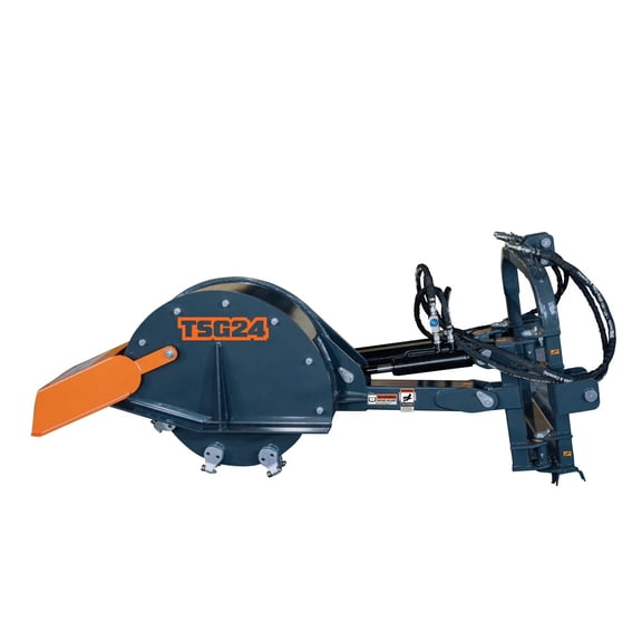 TMG Industrial 3-Point PTO Stump Grinder, 20-60 HP, Cat 1 & 2 Hookups, 12" Below & 18" Above Ground, 40 Cutting Arc, TMG-TSG24