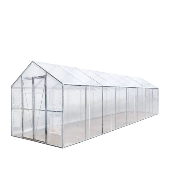 TMG Industrial 8' x 26' Greenhouse Grow Tent w/20 Mil Ripstop Leno Mesh PVC Cover, Galvanized Steel Frame, Roll-up Windows, TMG-GH826