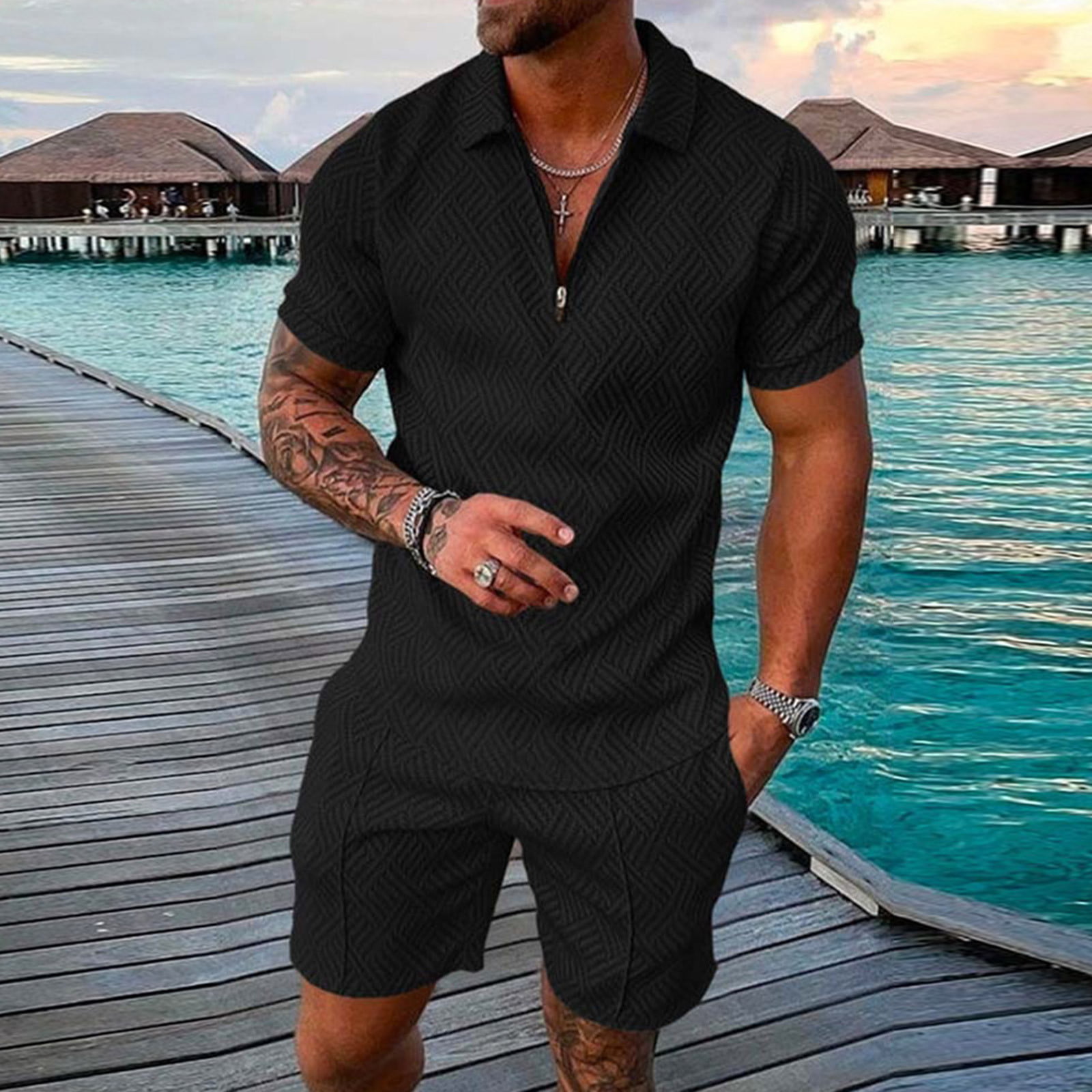 Summer Men's Tracksuit Poker&Dollars T-Shirt Shorts Set Casual Outfit  Fashion Jogging Suits Outdoor Clothing Male Streetwear