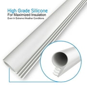 TMH Pure Silicone Kerf Weatherstrip for Doors, Bulb/Ring Shape, White - 20 Feet