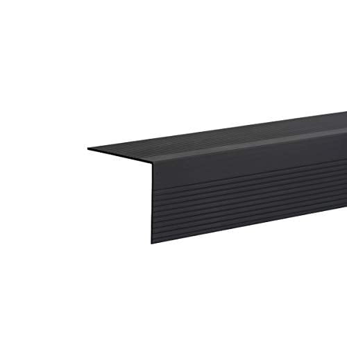 TMH Stair Nosing, Stair Edge Protector - 48" Long, Stair Nose Molding - Dark Bronze Anodized (Black) More Options Available