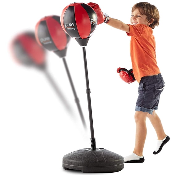 TMISHION Kids Boxing Set,Adjustable Height Speed Boxing Sports Set Fighting Game Children Kids Punching Ball Bag Gloves,Punching Boxing Bag with Stand-Great for MMA Training