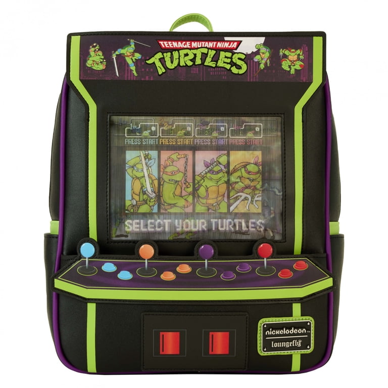 Loungefly Teenage Mutant Ninja Turtles Arcade Backpack - Black/Green TMNT 40th Anniversary Vintage Arcade Mini-Backpack Loungefly  main image 3