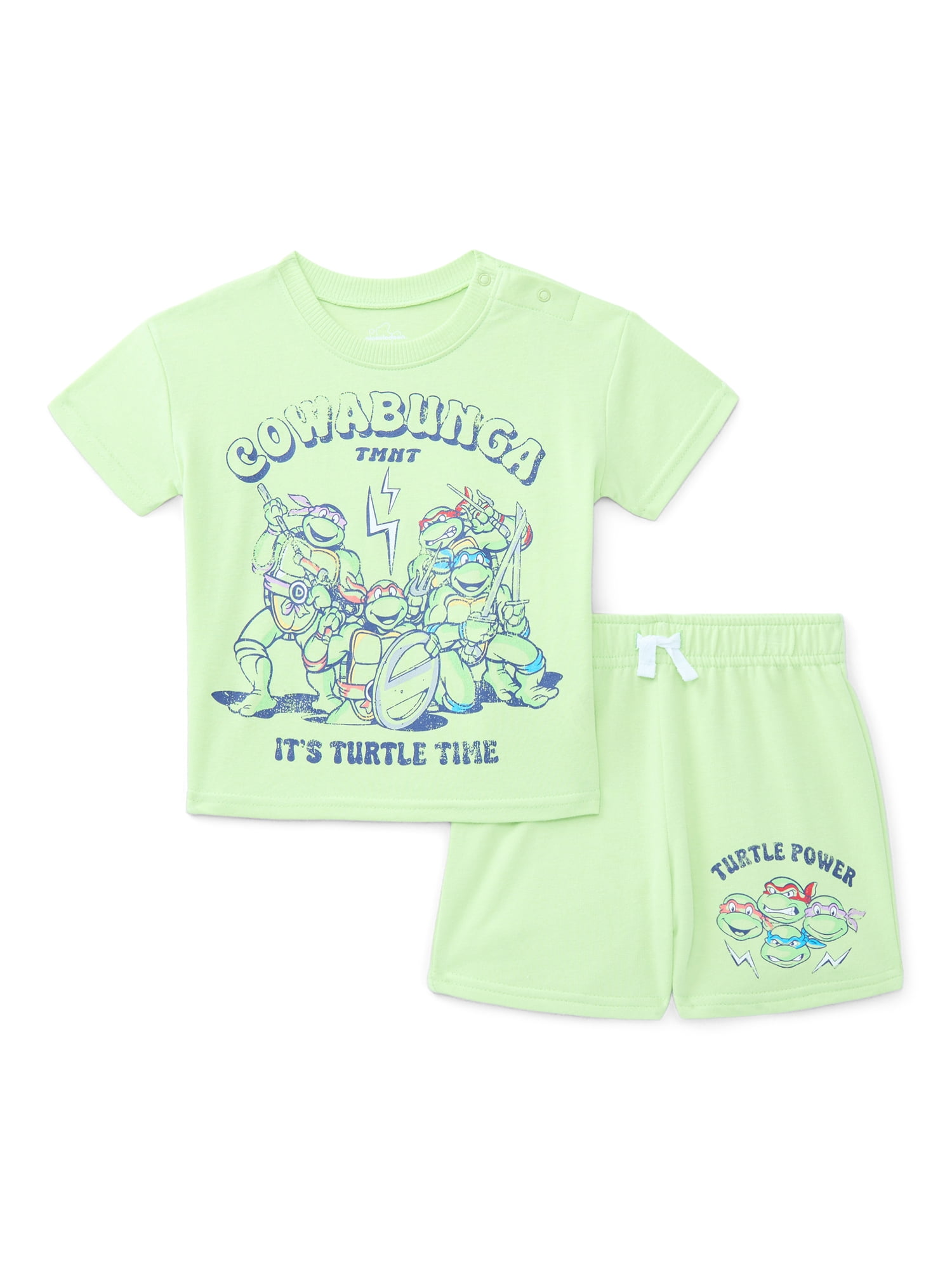 Teenage Mutant Ninja Turtles Baby Boys Short Sleeve Graphic Tee and Shorts Set, 2-Piece, Sizes 0/3M-24M