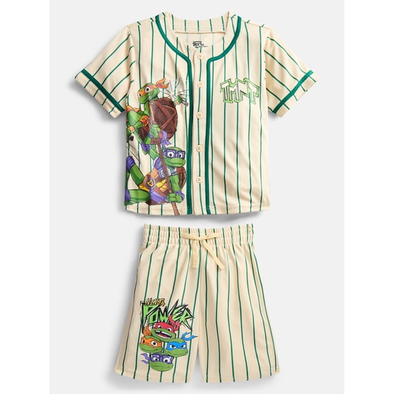 Teenage Mutant Ninja Turtles Boys Baseball Jersey and Matching Shorts Set, 2-Piece, Sizes 4-12