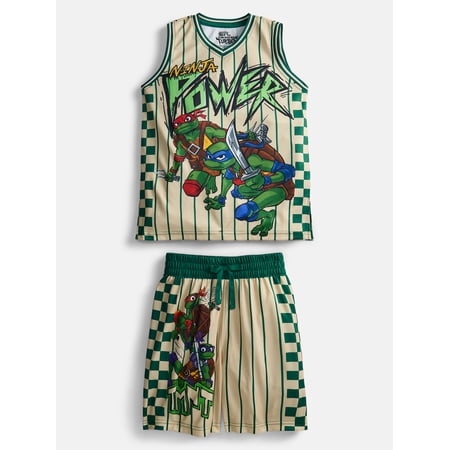 Teenage Mutant Ninja Turtles Boys Basketball Jersey and Matching Shorts Set, 2-Piece, Sizes 4-12