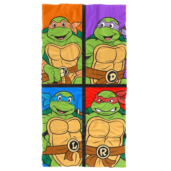 TMNT Beach Towel, 30"x60", TMNT Turtle Tiles Beach Towel