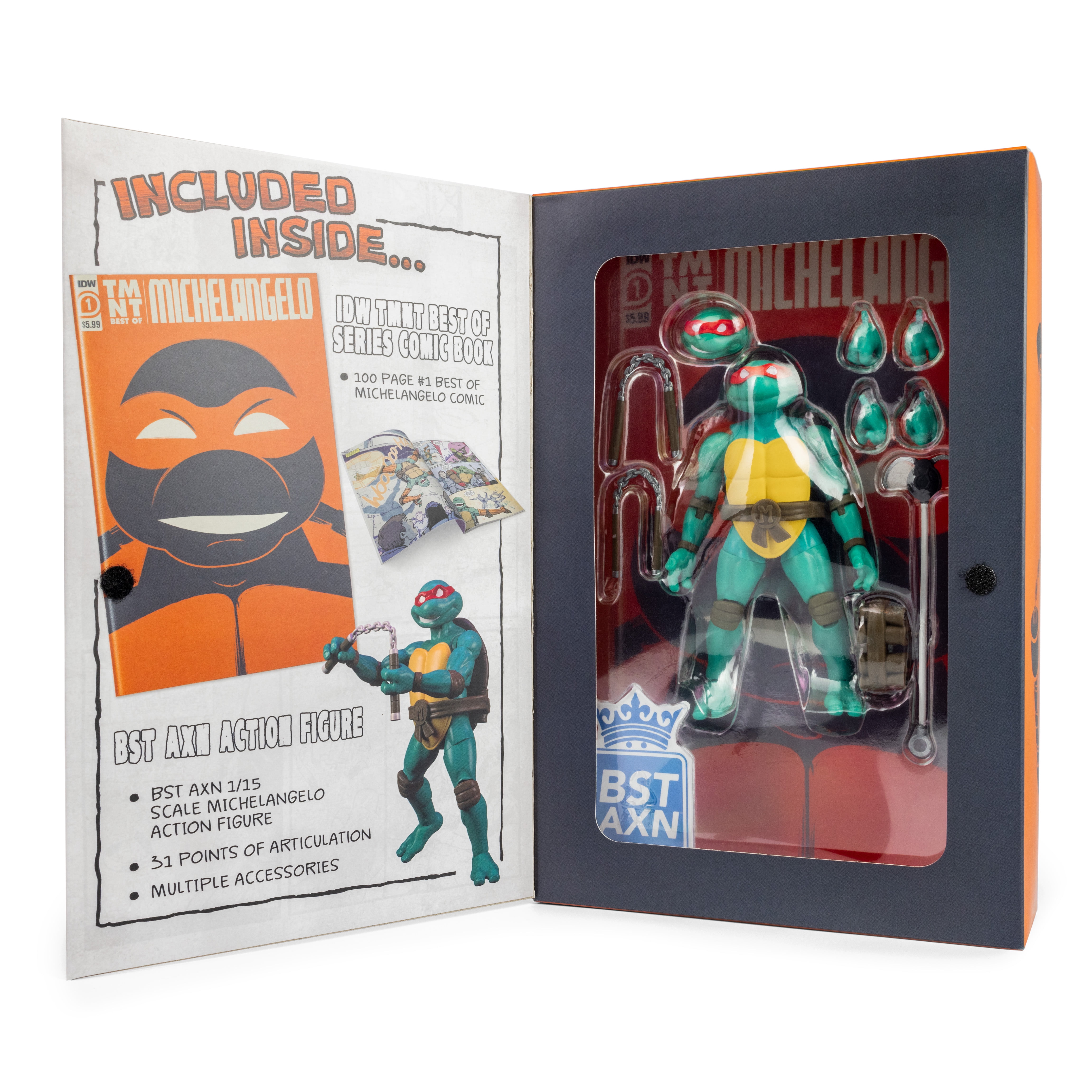TMNT Best of Michelangelo IDW Comic Book & Action Figure Set - The Loyal Subjects BST AXN 5"
