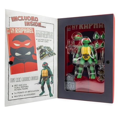Teenage Mutant Ninja Turtles Best of Raphael Comic Book Bundle BST AXN Action Figure Set, 11 Pieces