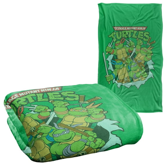TMNT Blanket, 36"x58" TMNT Group Retro Silky Touch Super Soft Throw Blanket