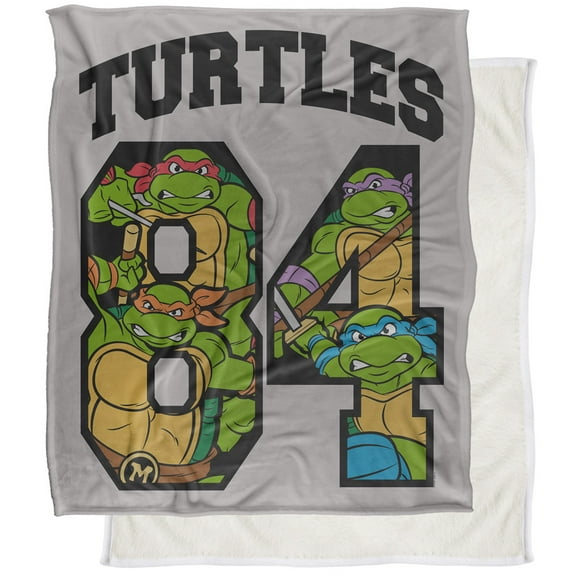 TMNT Blanket, 50"x60" TMNT 84 Silky Touch Sherpa Back Super Soft Throw Blanket