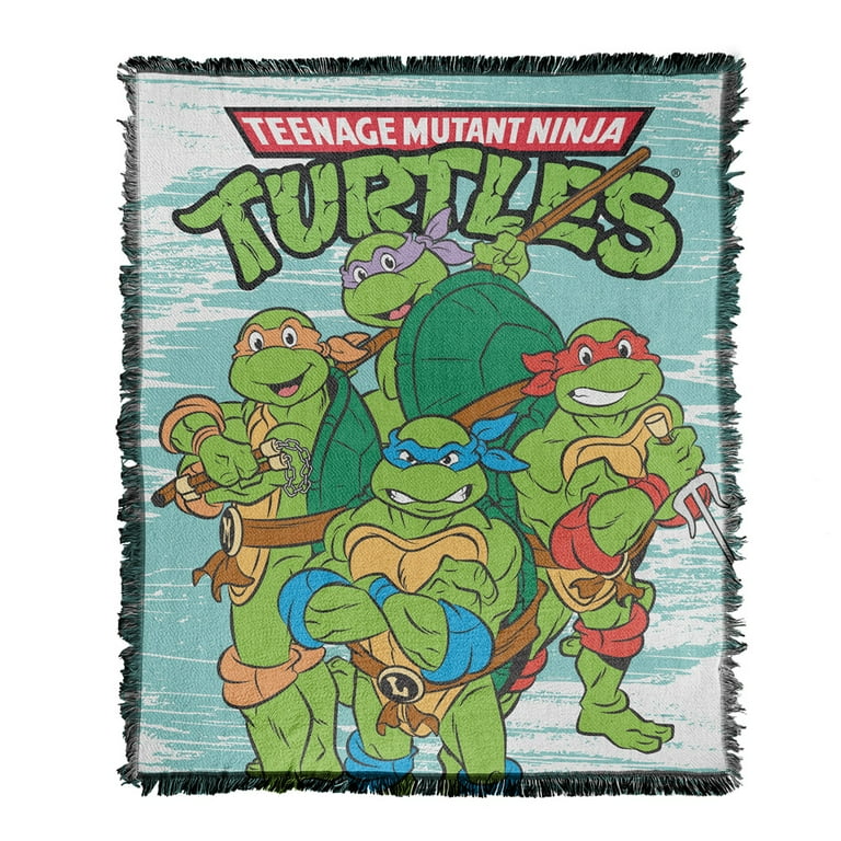 TMNT Blanket 50 x60 TMNT Turtle Group Woven Tapestry Cotton Blend Fringed Throw Blanket Walmart