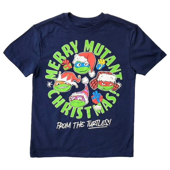 TMNT Boys Blue Teenage Mutant Ninja Turtles Christmas T-Shirt Tee Shirt MD