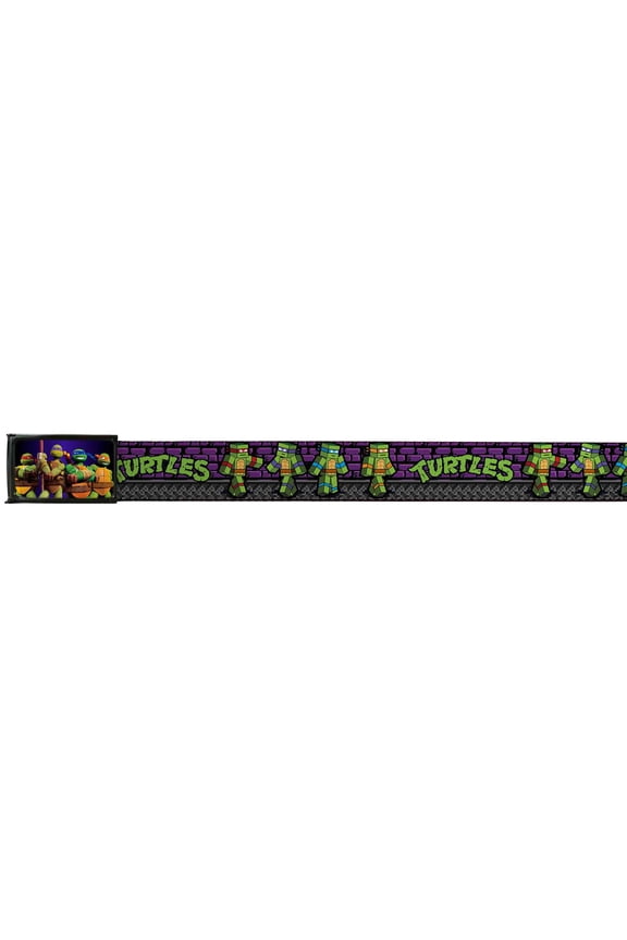TMNT Cartoon TV Series Turtle Faces Color Splash Web Belt