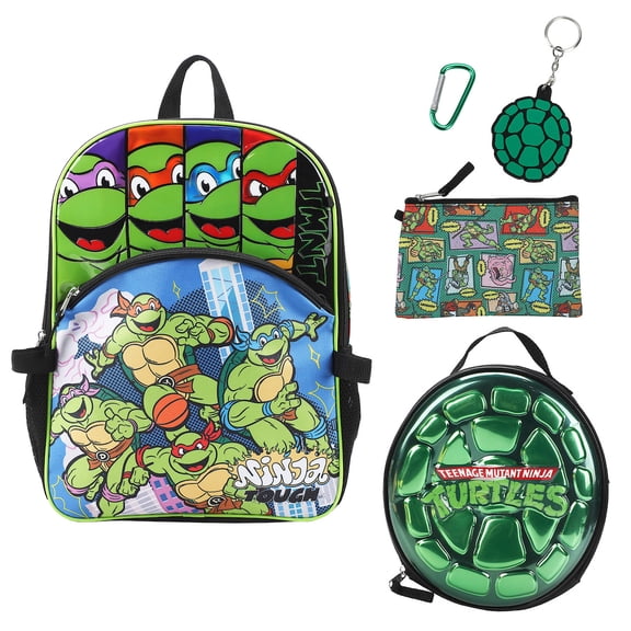 TMNT Classic 5-Piece 16" Backpack And Lunch Set For School & Travel