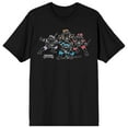 thumbnail image 1 of TMNT Classic Retro Cartoon Turtle Group Outline Color Pop Crew Neck Short Sleeve Men's Black T-shirt-XL, 1 of 7