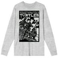 thumbnail image 1 of TMNT Comic Origins Crosshatched Art Crew Neck Long Sleeve Athletic Heather Adult Tee-Small, 1 of 3