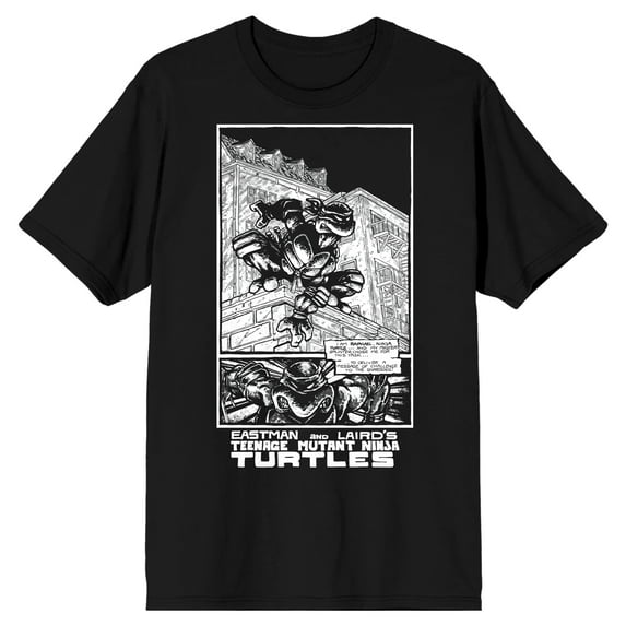 TMNT Comic Origins Raphael Comic Art Men's Black Short Sleeve Crew Neck Tee-5XL