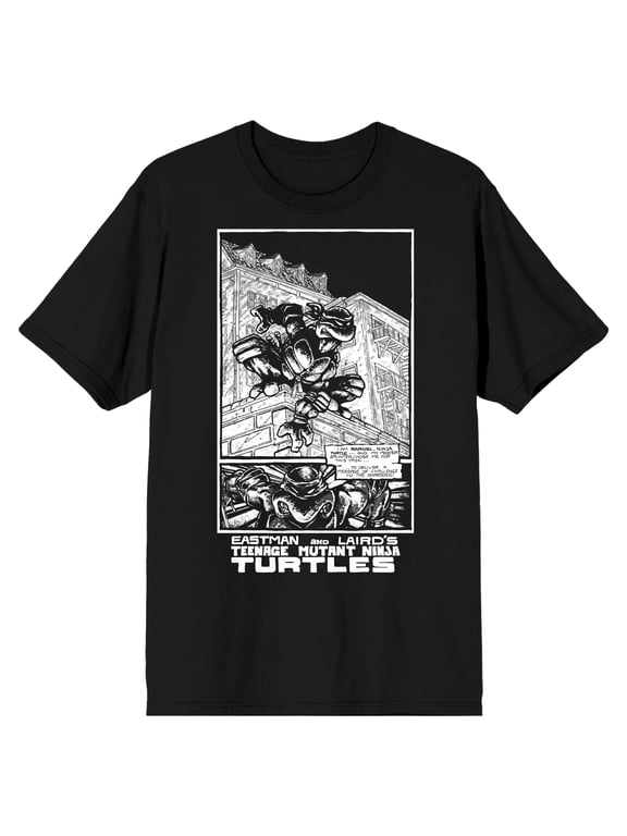 TMNT Comic Origins Raphael Comic Art Men's Black Short Sleeve Crew Neck Tee-XL