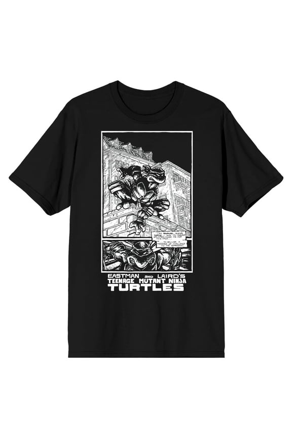 TMNT Comic Origins Raphael Comic Art Men's Black Short Sleeve Crew Neck Tee-XL