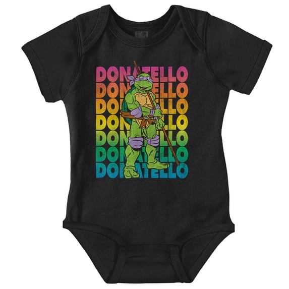 TMNT Donatello Ninja Turtle Cartoon Gender Neutral Printed Baby Bodysuit Brisco Brands NB