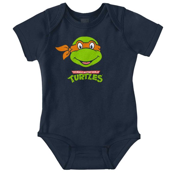 TMNT Michelangelo Ninja Turtle Head Romper Boys or Girls Infant Baby Brisco Brands 12M